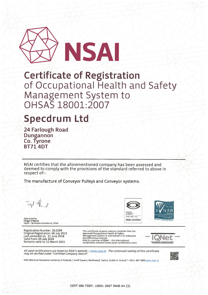 Nsai 18001 Certificate