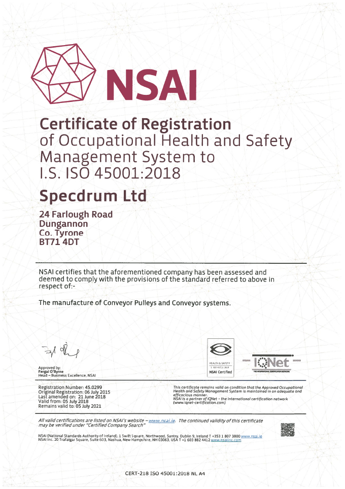 Nsai 45001 Certificate